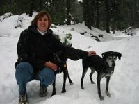 Kat, Tovn, and Bash in the snow