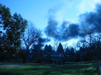Smoke from fireball