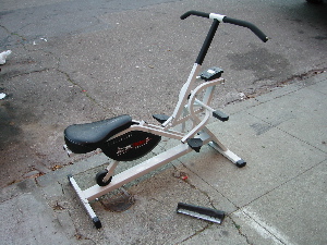 Exercise equipment on the sidewalk